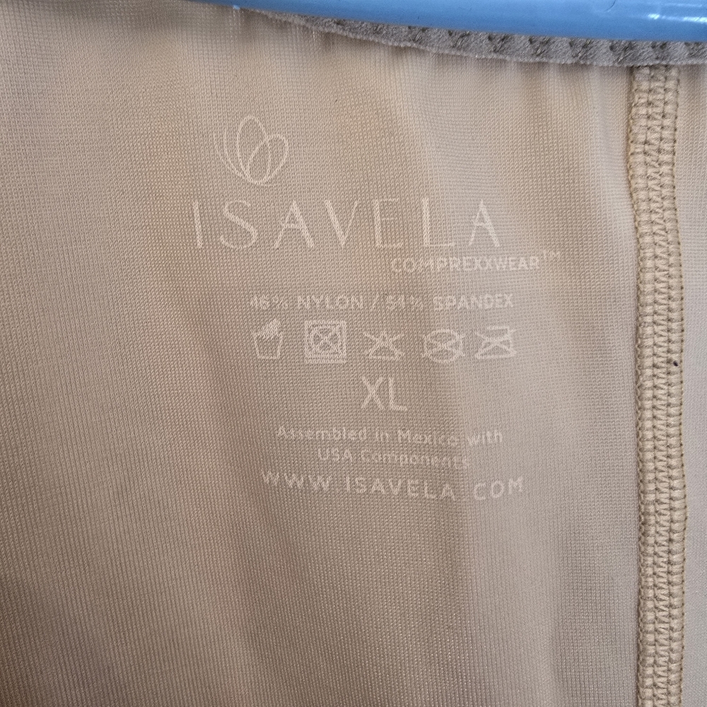 Isavela Comprexxwear 2nd Stage Mid-Thigh Compression Bodysuit w/Bra Beige XL - Picture 3 of 5